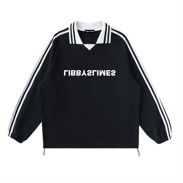 Mirror Logo — Lapel Sweatshirt, Black