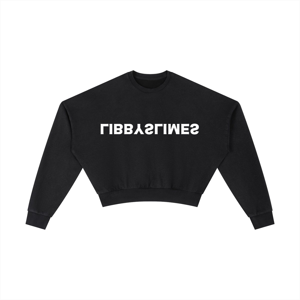Mirror Logo — Cropped Sweatshirt, Black