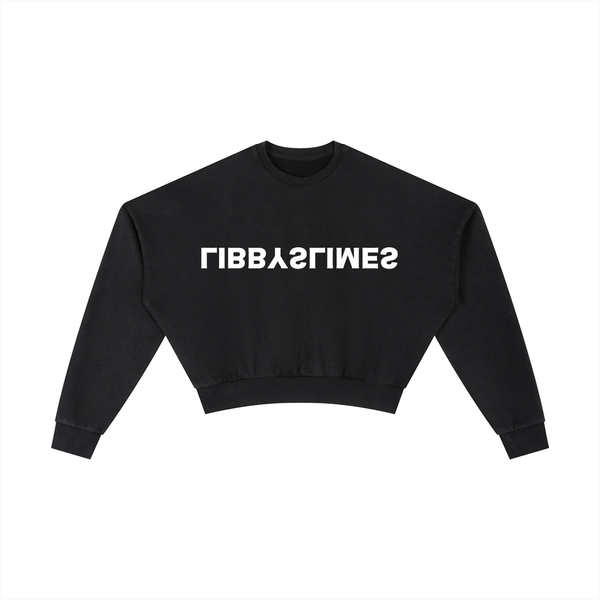 Mirror Logo — Cropped Sweatshirt, Black