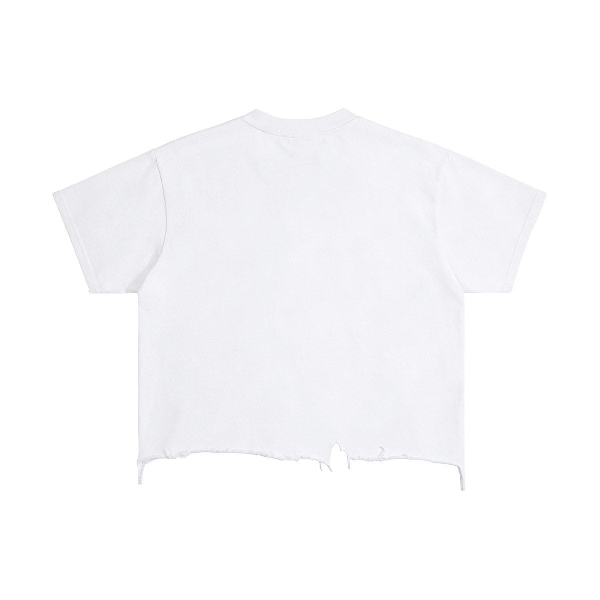 Mirror Logo — Distressed Boxy Tee, White