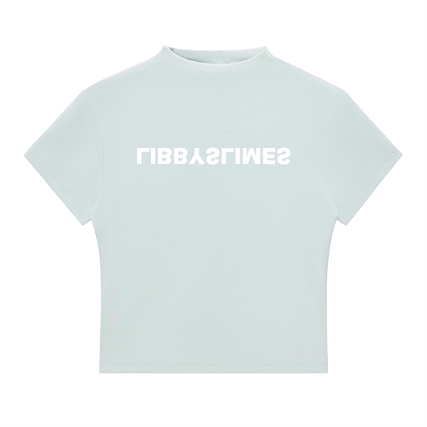 Mirror Logo — Mock Neck, Water Blue