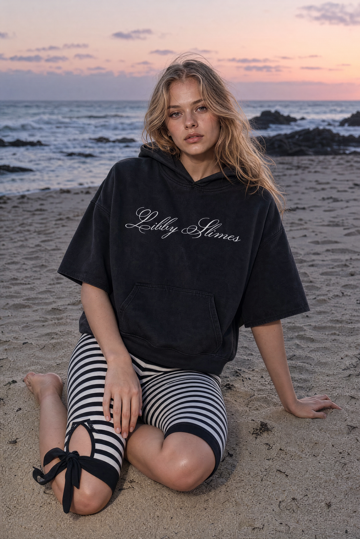 Mineral Wash Short Sleeve Hoodie