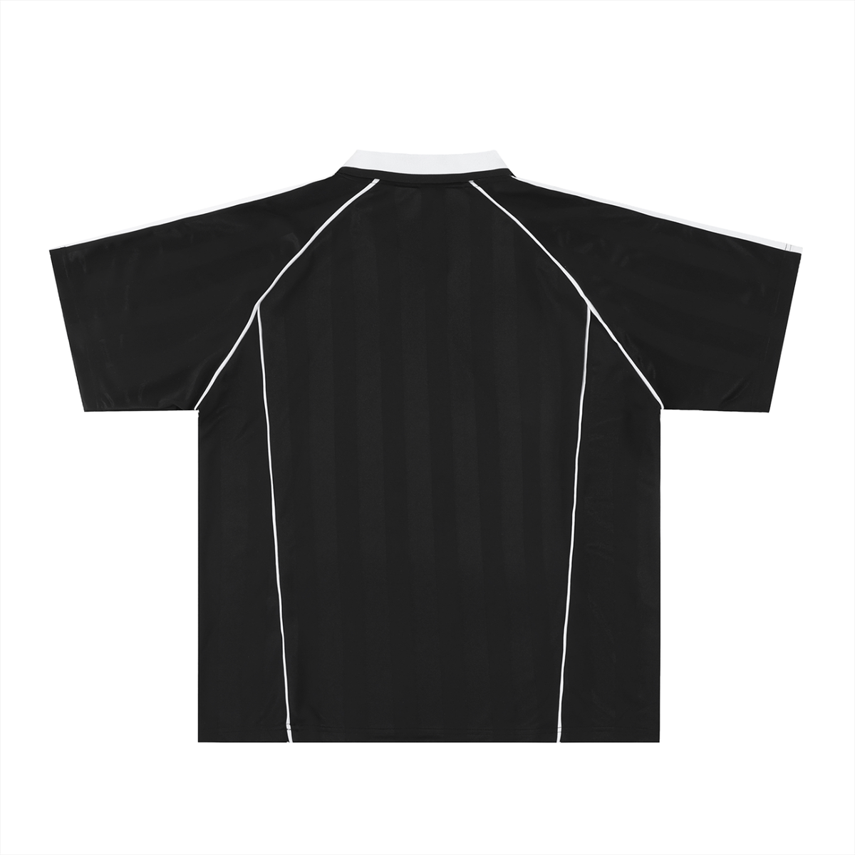 Mirror Logo — Soccer Jersey, Black with White