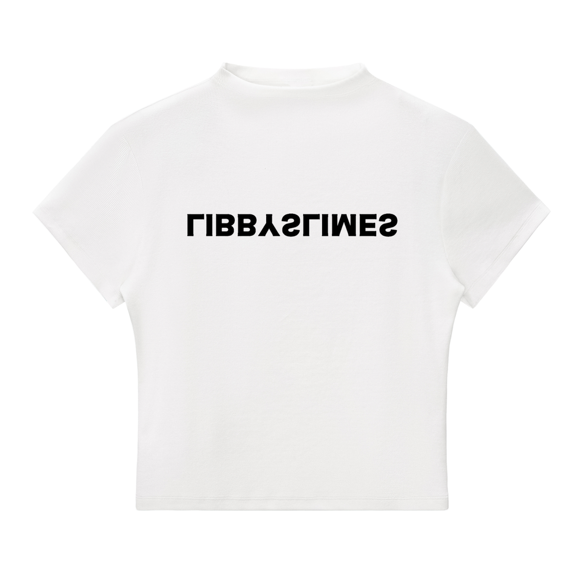 Mirror Logo — Mock Neck, White